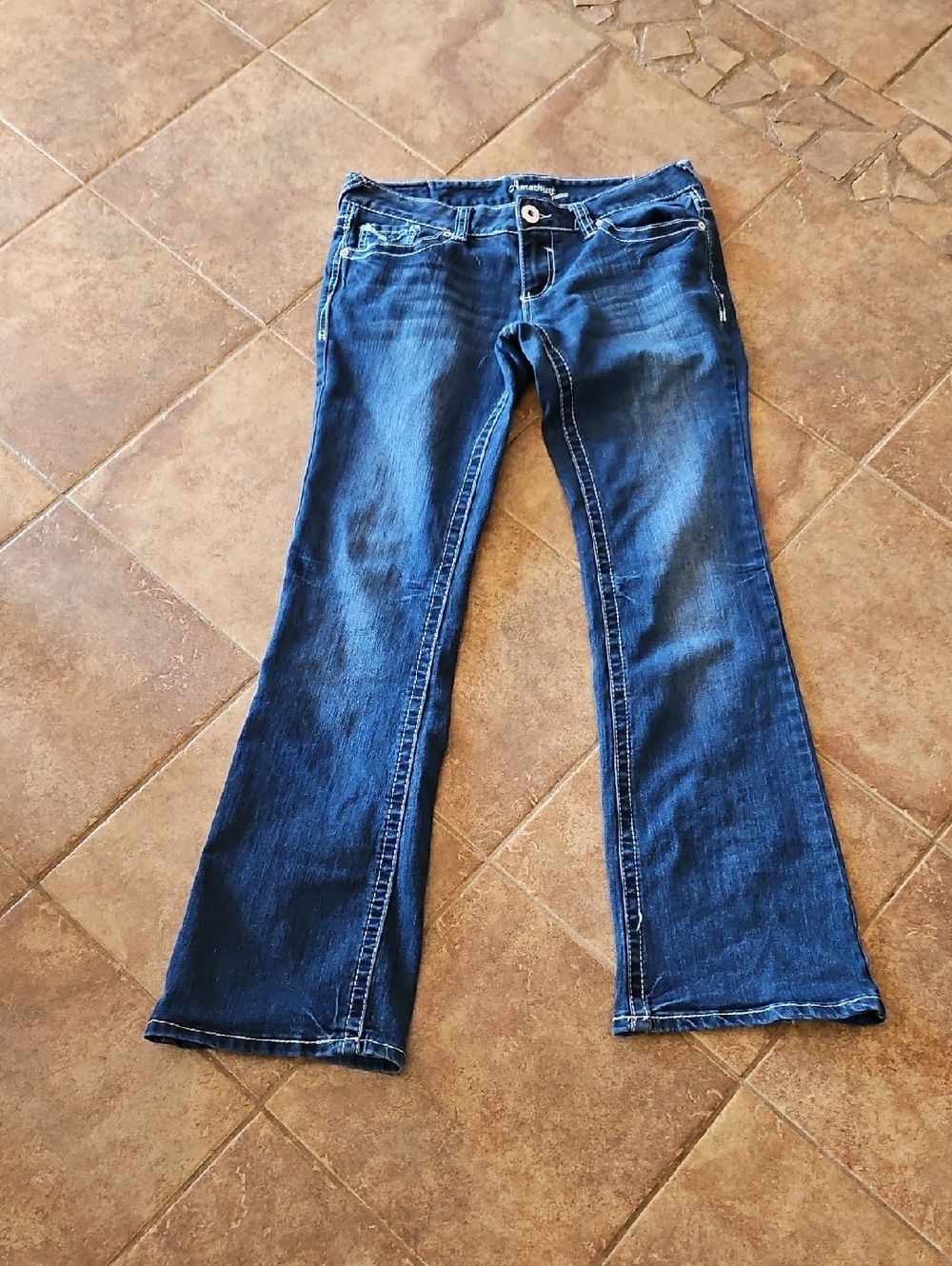 Amethyst Jeans Dark Blue Flared Jeans Size 9